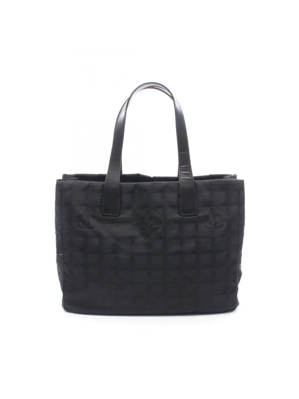 Chanel Tote Bag New Travel Line MM Black Nylon Leather MM